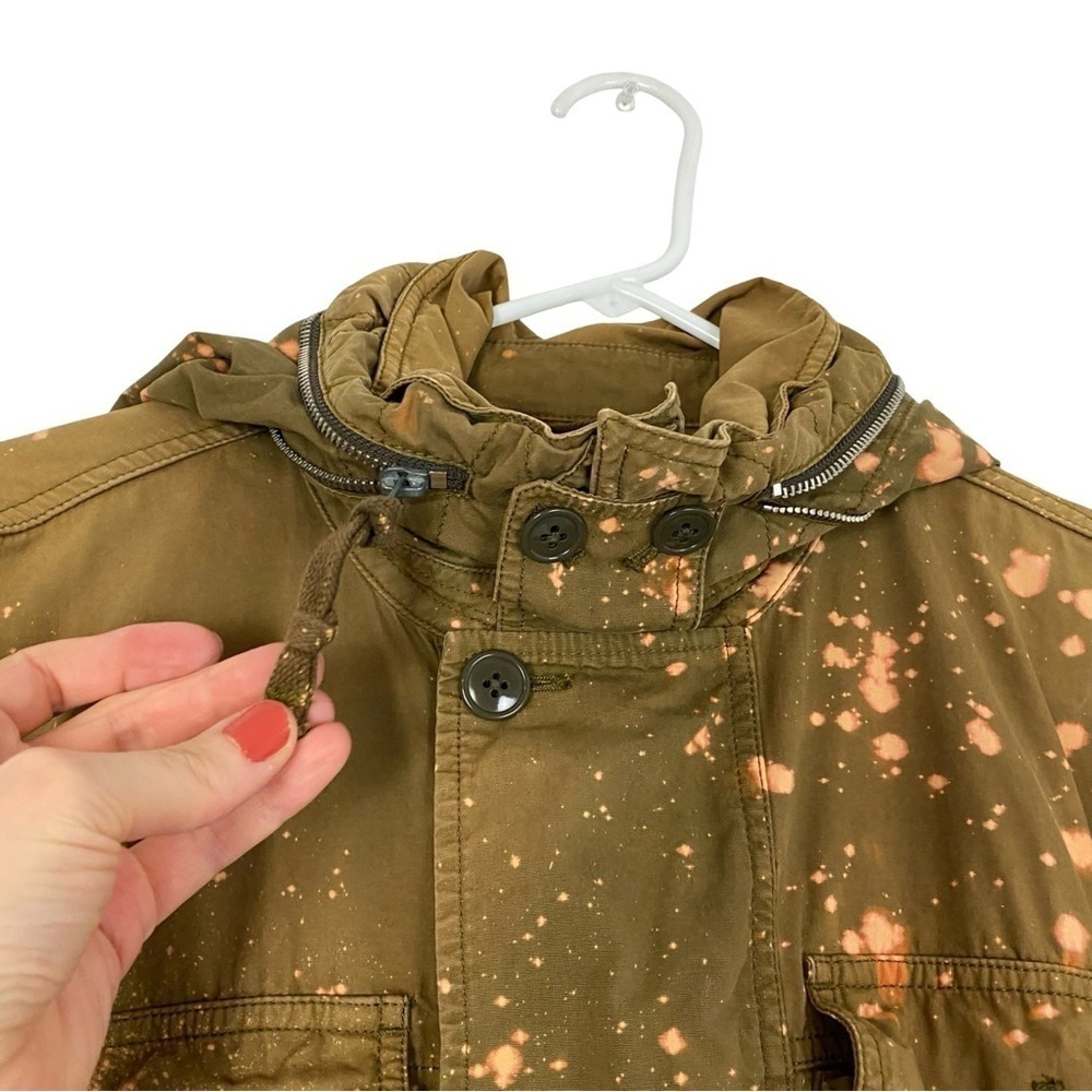 Upcycled Utility Jacket Mens Size Large J Crew Field Mechanic Jacket Army Tan - Picture 3 of 16